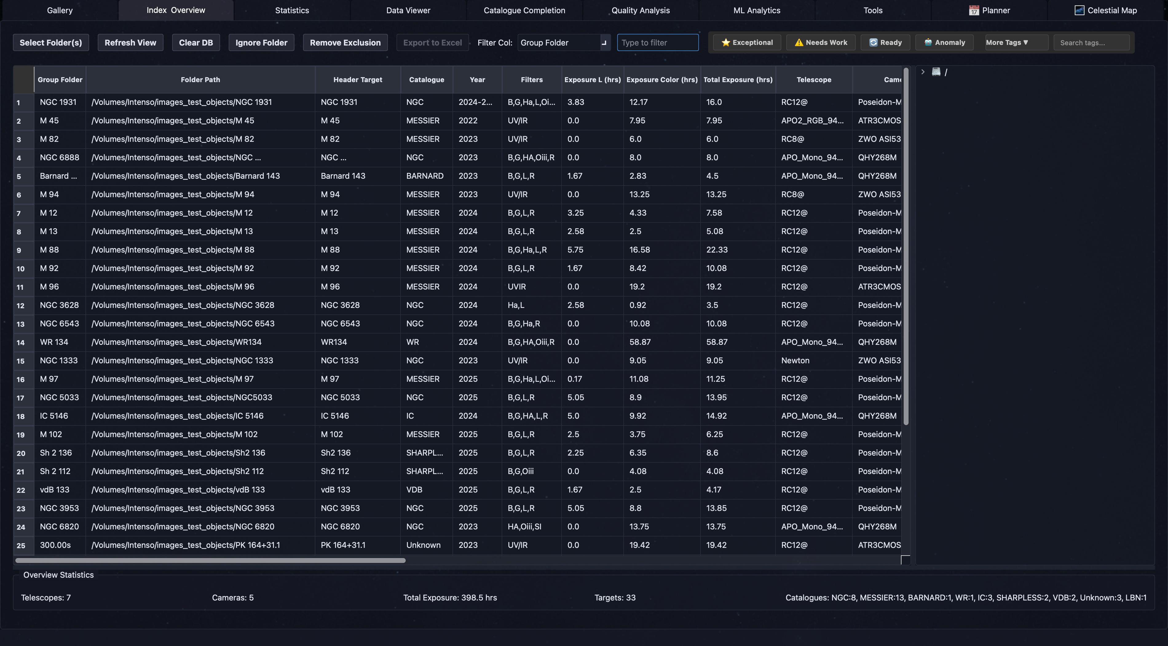 Index Overview Screenshot