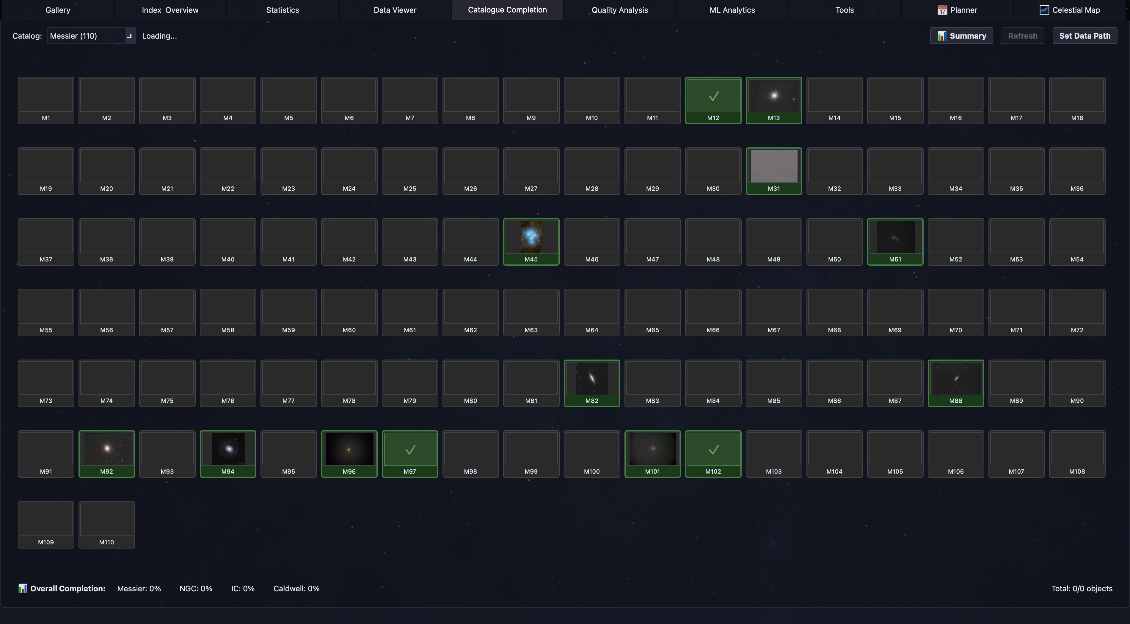 Catalogue Completion Screenshot